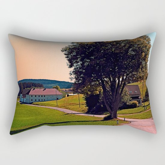 A tree, a road and summertime Rectangular Pillow