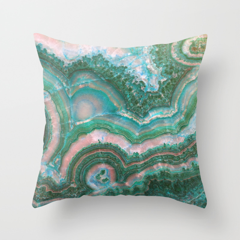 pink and teal throw pillows