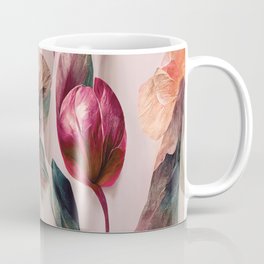 textured abstract watercolor flowers with a red sheen Coffee Mug