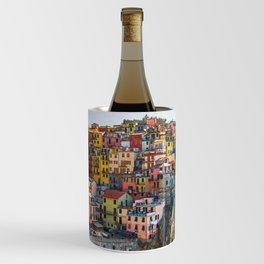 Cinque Terre Watercolor Style Print, Digital, Manarola Print, Italy Wall Decor Wine Chiller