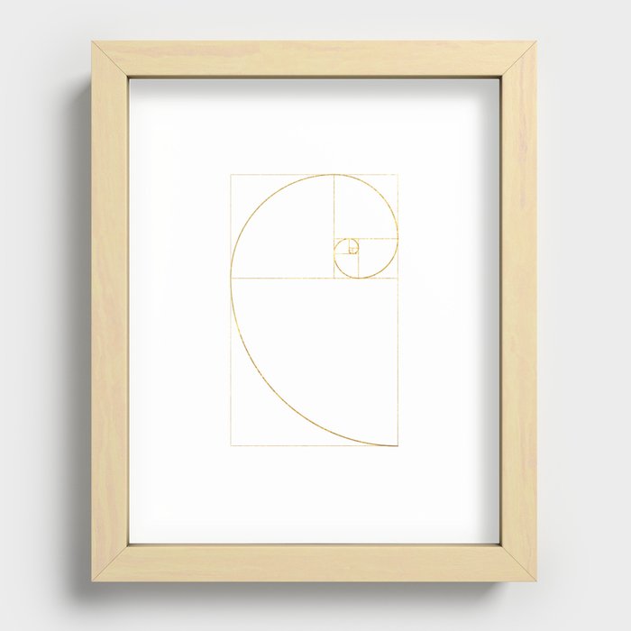 Golden Ratio Sacred Fibonacci Spiral Recessed Framed Print
