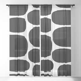 Modernist Spots 253 Black and White Sheer Curtain
