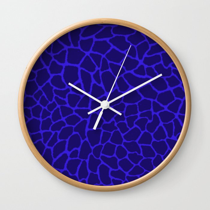 Mosaic Abstract Art Blue Wall Clock