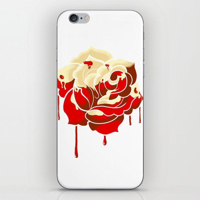 White&Red Rose iPhone Skin