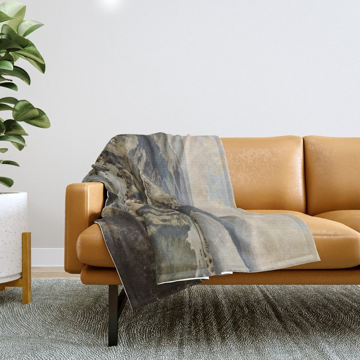 Vintage Pictorial Map of The Panama Canal (1912) Throw Blanket by