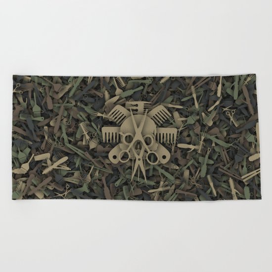 Crazy hairdresser Beach Towel