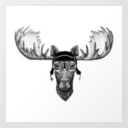 Moose Pilot Art Print