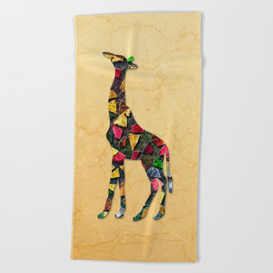 Animal Mosaic - The Giraffe Beach Towel