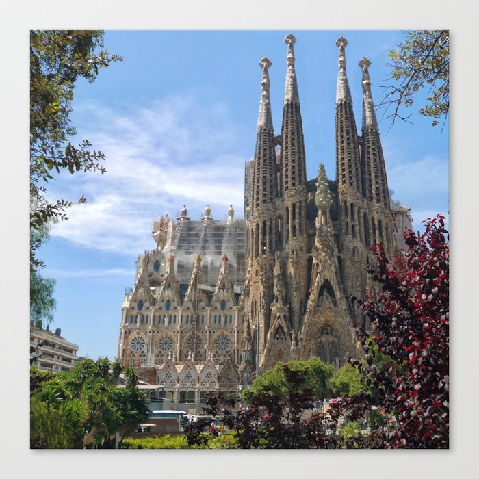 Spain Photography - Beautiful Basilica In Barcelona Canvas Print