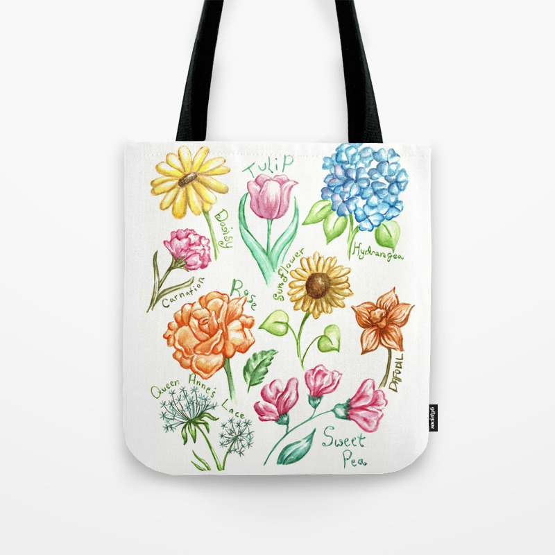 Whimsical Flower Colorful Drawing Art Painting Print Children