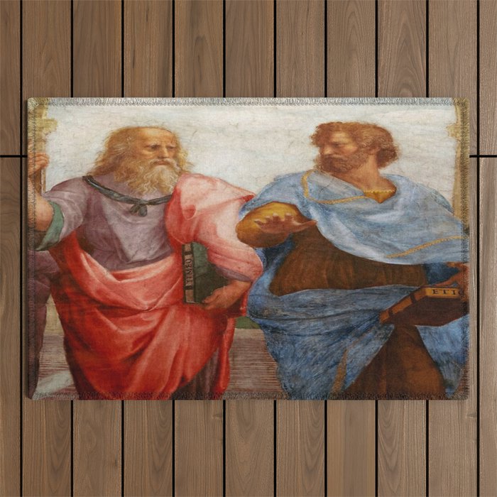 raffaello sanzio - Aristotle and Plato, Greek Philosophers ,Raphael Outdoor Rug