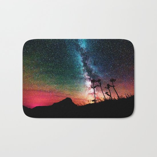 Colorful Milky Way Landscape Bath Mat