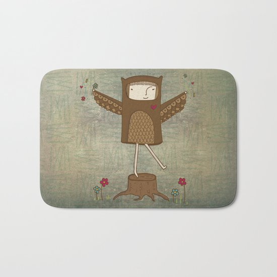 Little Owl Girl Bath Mat