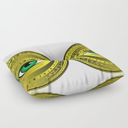 Gold Mask Green Eyes Floor Pillow
