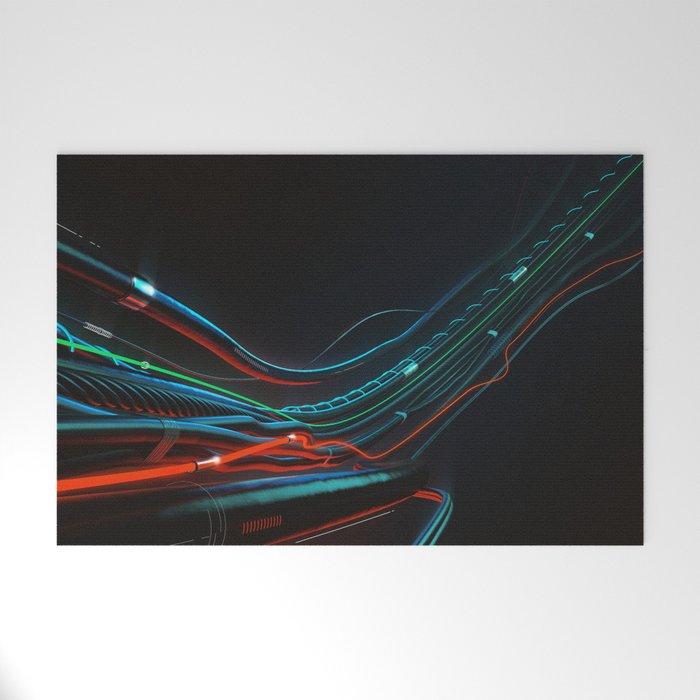 Abstract composition of Wires. Roller-coaster Welcome Mat