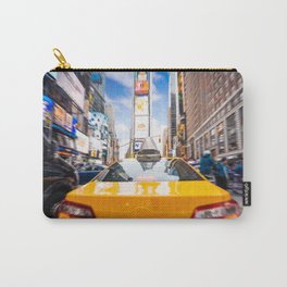 Taxi in Times Square, New York. Carry-All Pouch | Unitedstate, Cab, Trip, Newyork, Car, Colorful, Usa, America, Skyscraper, Ny 