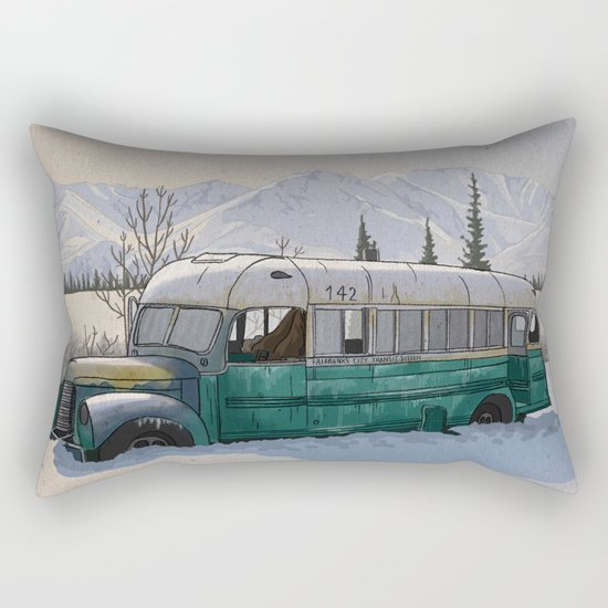 Into the Wild Fairbanks Bus Rectangular Pillow