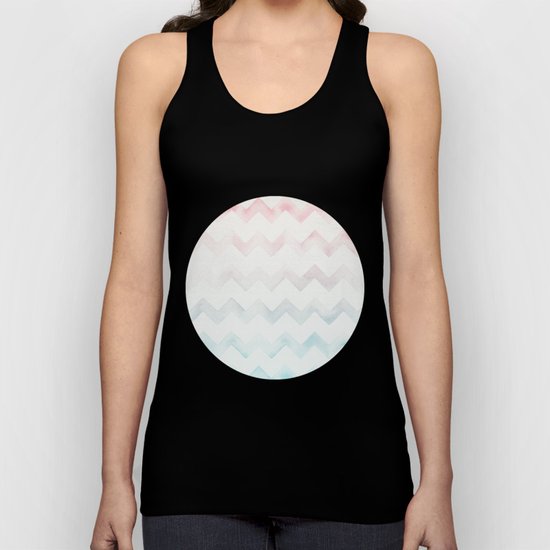 Watercolor Chevron pastel colors Unisex Tank Top