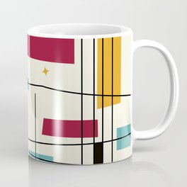 Mid Century Art Bauhaus Style 1950s Colors Coffee Mug