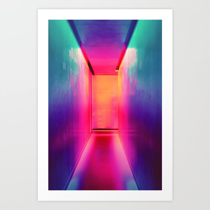 Neon Hallway (Color) Art Print
