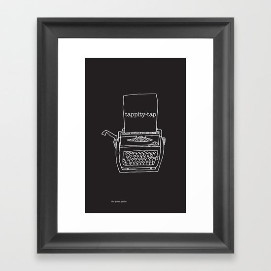 Vintage typewriter negative Framed Art Print