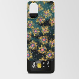 Royal Green Shiny Floral Silky Design Pattern Android Card Case