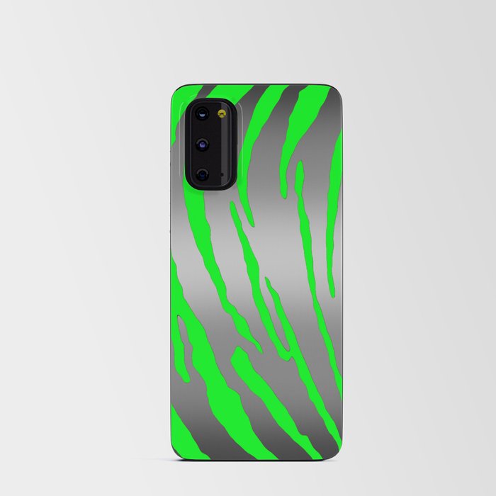 Silver Tiger Stripes Green Android Card Case
