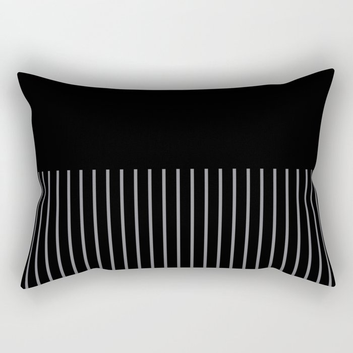 Black and white stripes Rectangular Pillow