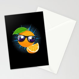 Orange Sunglasses Juice Fruit Stationery Card
