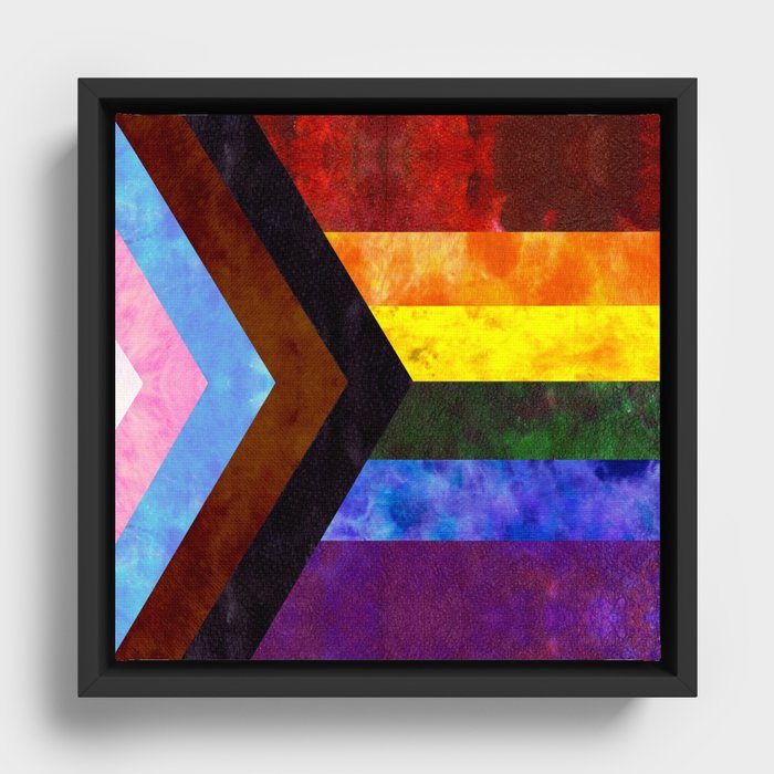 Progress Pride Quilt Framed Canvas