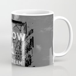 Tulsa Meadow Gold Sign - Infrared Monochrome Coffee Mug | Photo, Architecture, City, Canvas, Vintageneon, Metal, Blackwhite, Infrared, Cityscape, American 