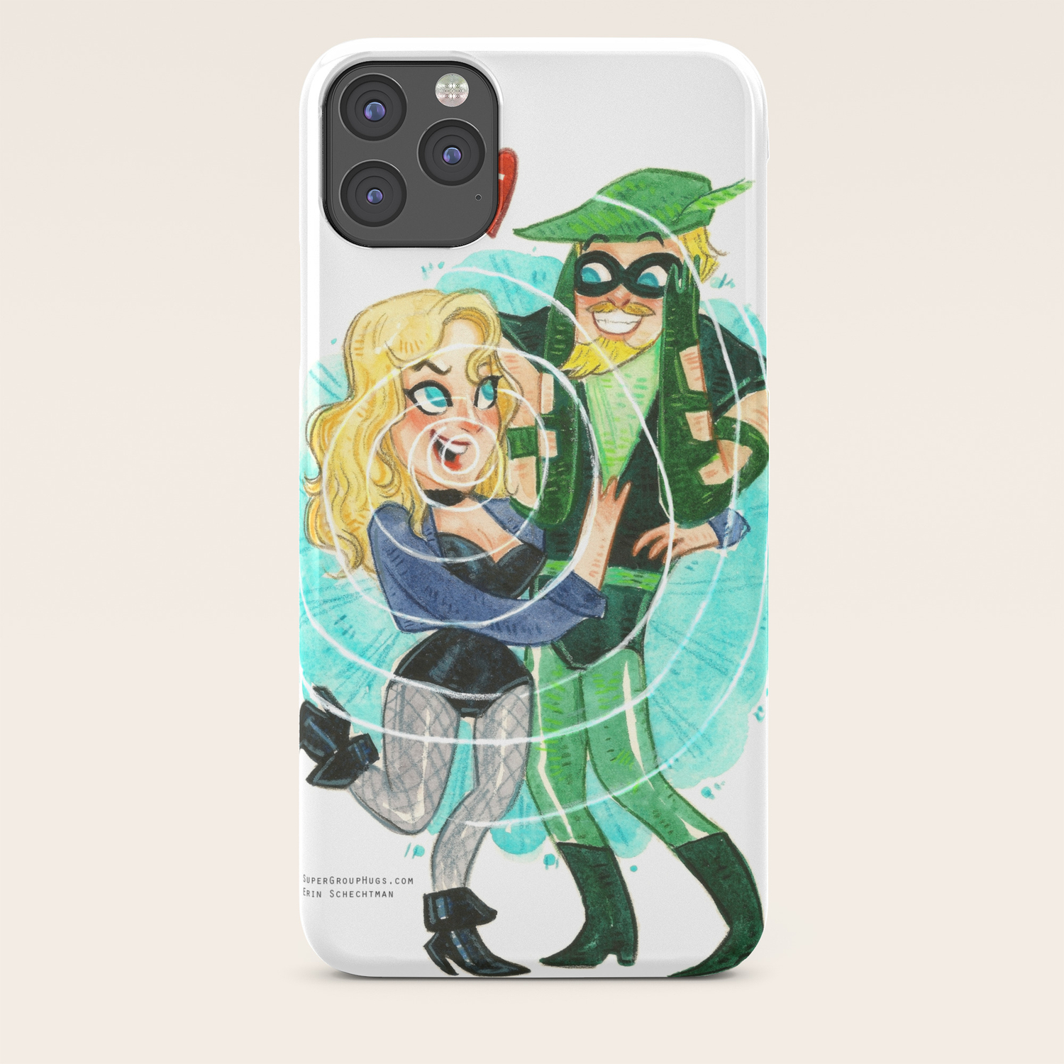 Green Arrow Black Canary Hug Iphone Case By Erininartland Society6