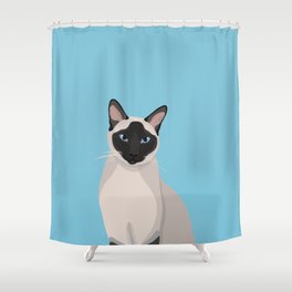 The Regal Siamese Cat Shower Curtain