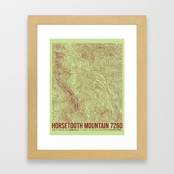 Horsetooth Topography USGS Colors Framed Art Print