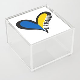 Love Ukraine Heart Acrylic Box