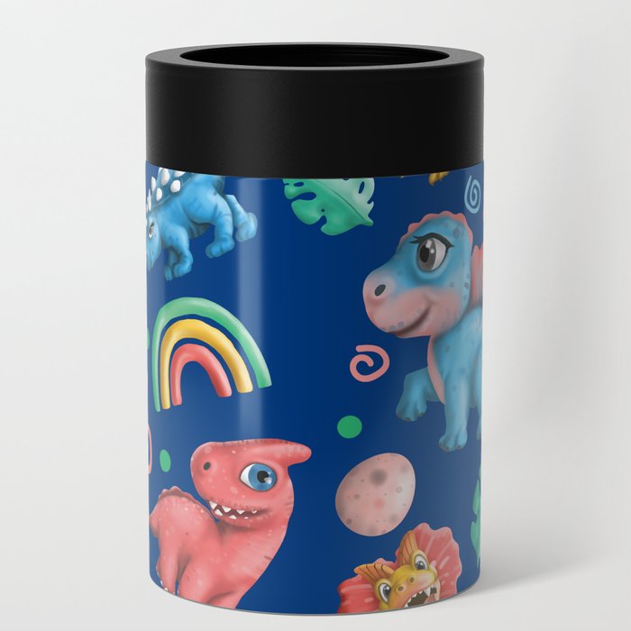 cute baby dinosaur pattern Can Cooler