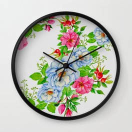 Vintage Floral Pattern No. 7 Wall Clock | Vintagefloral, Dec02, Colorfulflorals, Floralpatterngifts, Antiqueflorals, Flowerpatterns, Flowerdesigns, Luxuryfloral, Floralprints, Antiquefloralart 