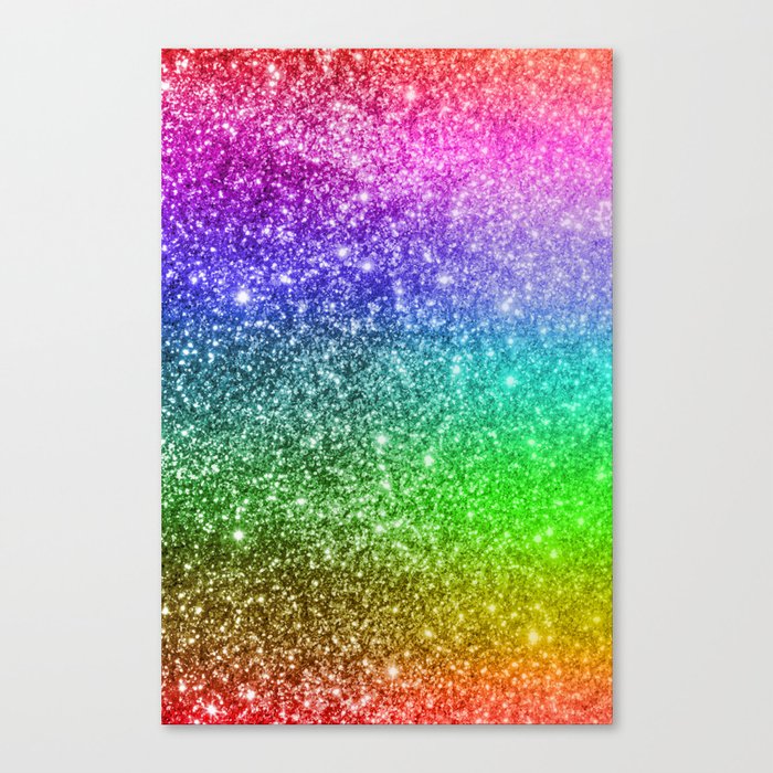 Rainbow Glitter Canvas Print