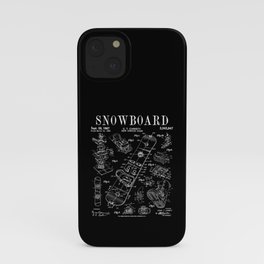 Snowboard Winter Snowboarding Vintage Patent Drawing Print iPhone Case