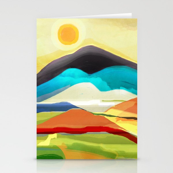 Sunny morning on the abstract bay Stationery Cards