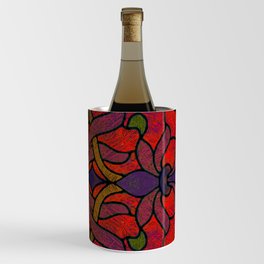 Art Nouveau Glowing Stained Glass Window Design Wine Chiller