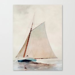 Sail Boat At Sea, Nautical Decor, Sailboat Boat Art Canvas Print