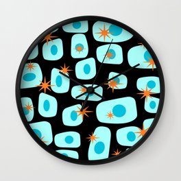 Mid Century Modern Shapes with Starbursts Wall Clock