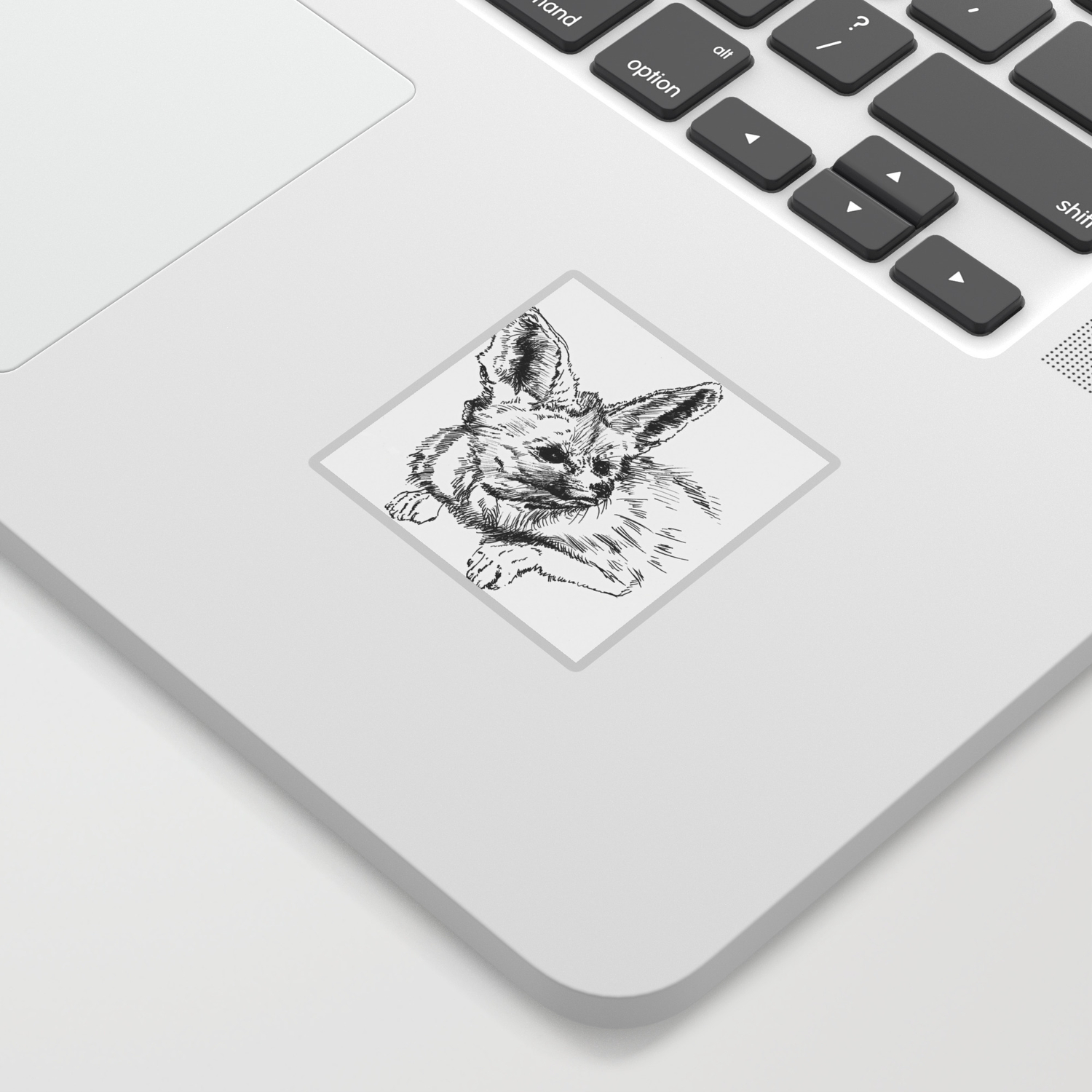 Fennec Fox Cute Animal Print Wall Decor Wall Art Black And White Sticker By Katejarvis Society6