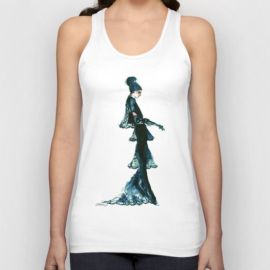 Vintage Vogue - Diesel Blue Fashion Dress Unisex Tank Top