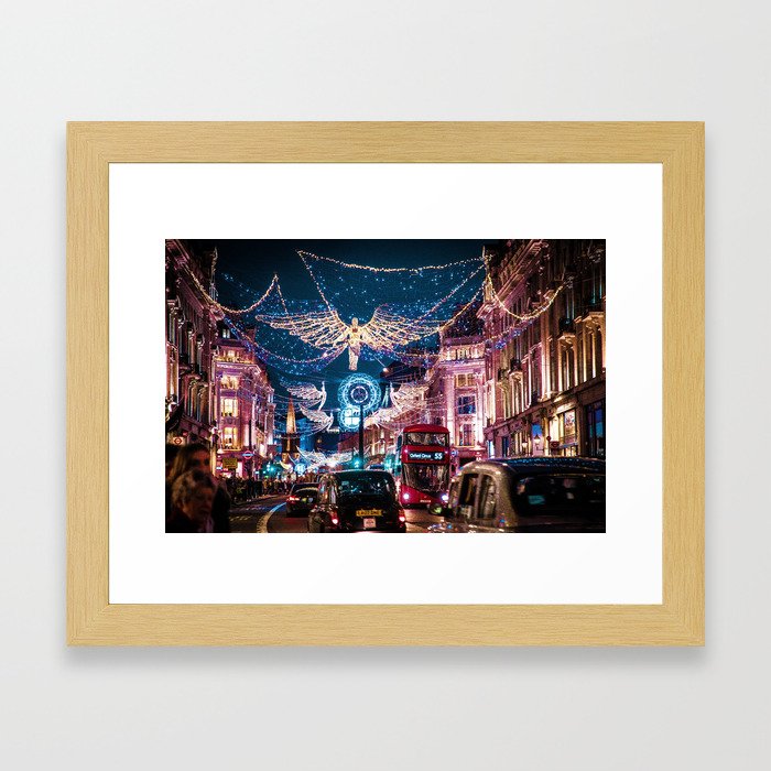 London Christmas Lights (Color) Framed Art Print