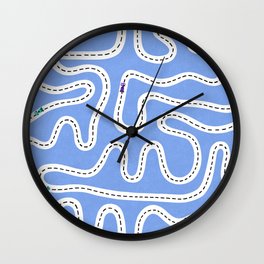 Blue Speed Racers Wall Clock