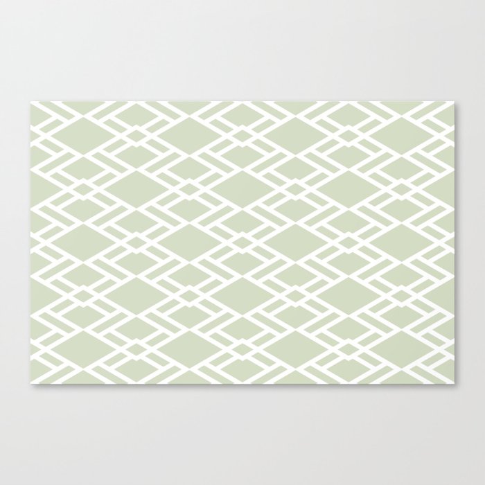 Green and White Diamond Shape Tile Pattern Pairs Diamond Vogel 2022 Popular Color Balance 0748 Canvas Print