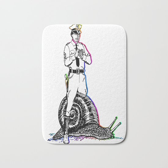 Police and snail Bath Mat