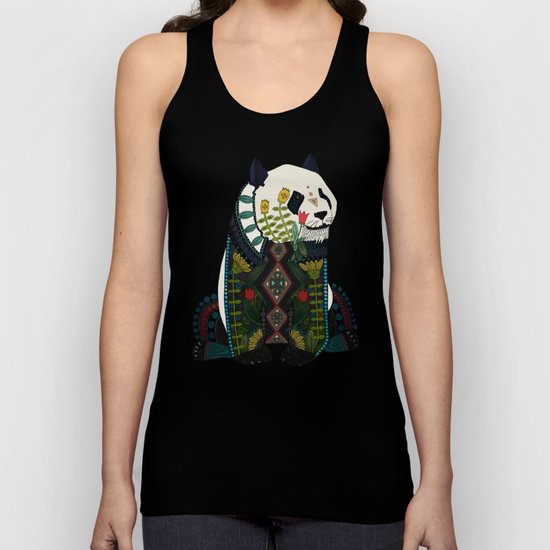 panda orange Unisex Tank Top